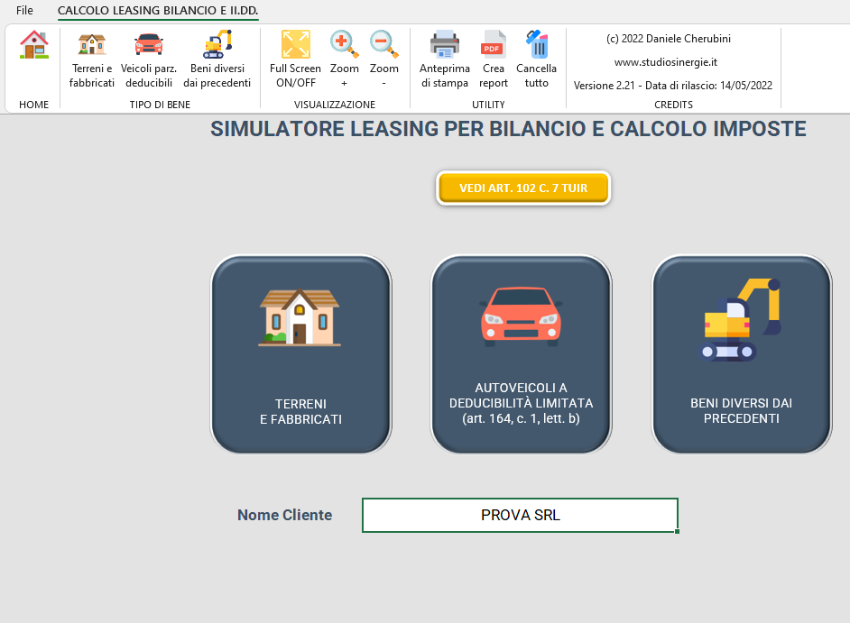 CALCOLO LEASING