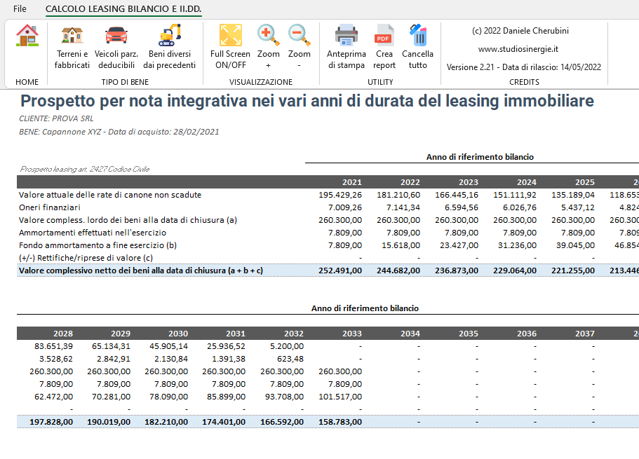 CALCOLO LEASING