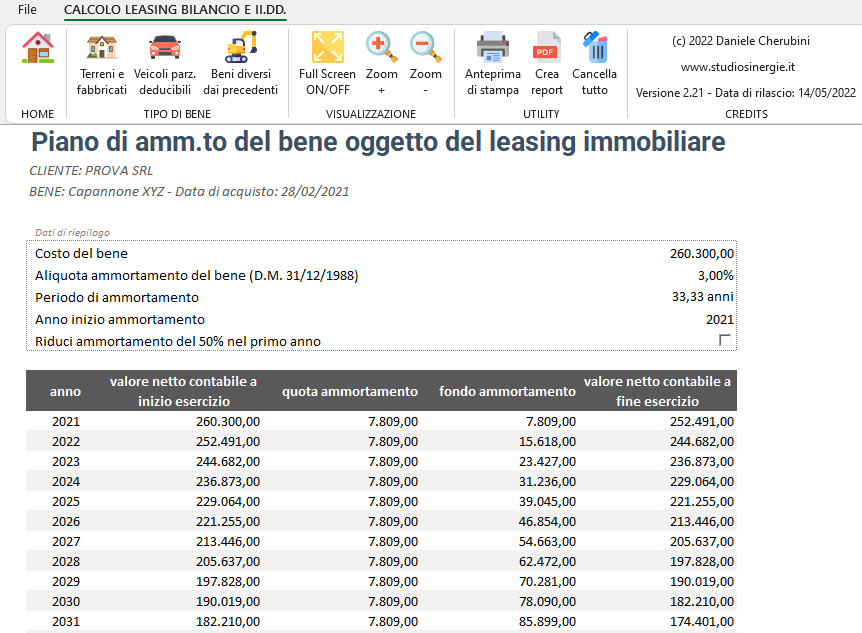 CALCOLO LEASING