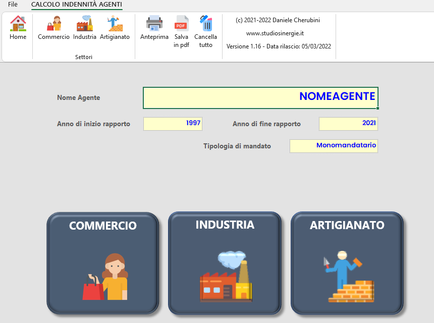 CALCOLO INDENNITÀ AGENTI